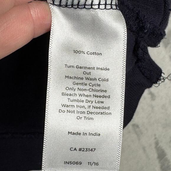 Talbots Top Womens SP Small Petite Navy Heavy Weight Cotton Lace Up Nautica1 - Picture 4 of 7